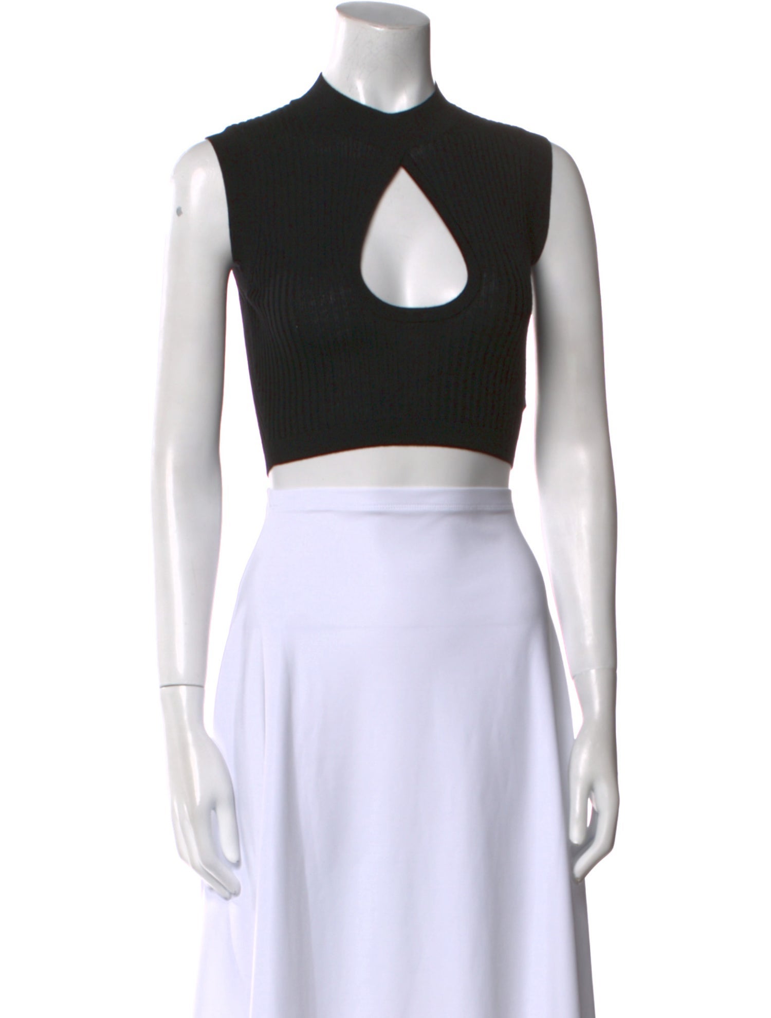 Versace Wool Crew Neck Crop Top