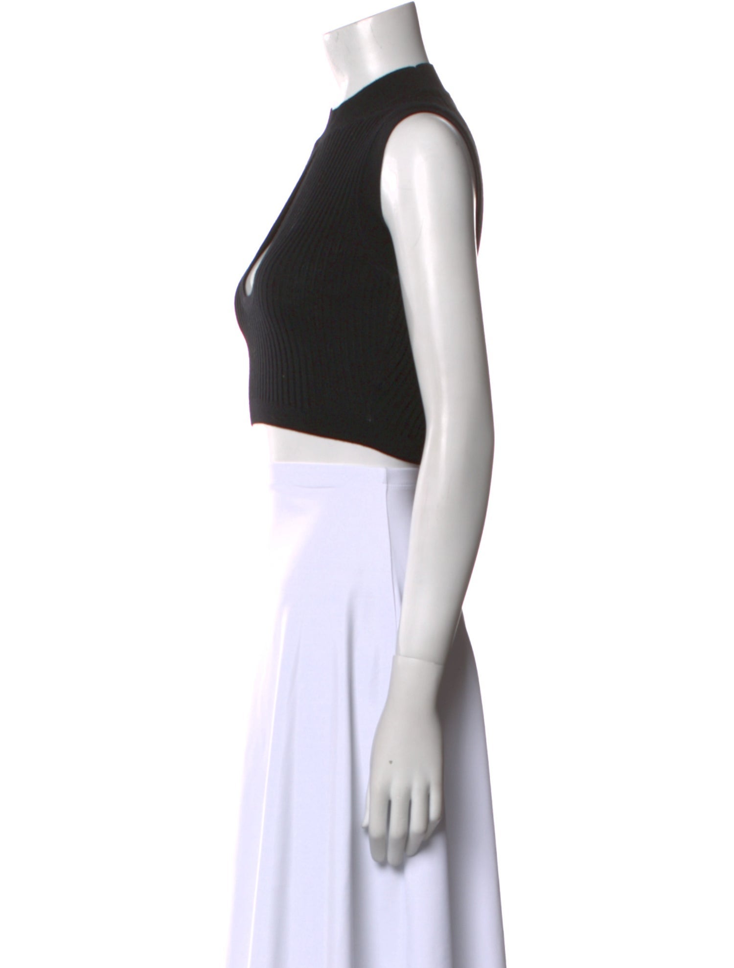 Versace Wool Crew Neck Crop Top