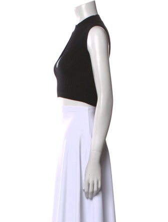 Versace Wool Crew Neck Crop Top