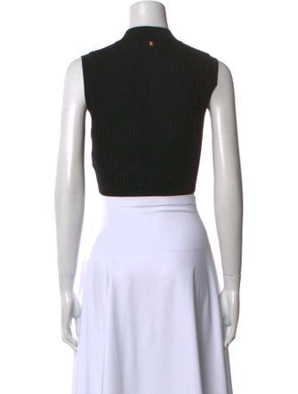 Versace Wool Crew Neck Crop Top