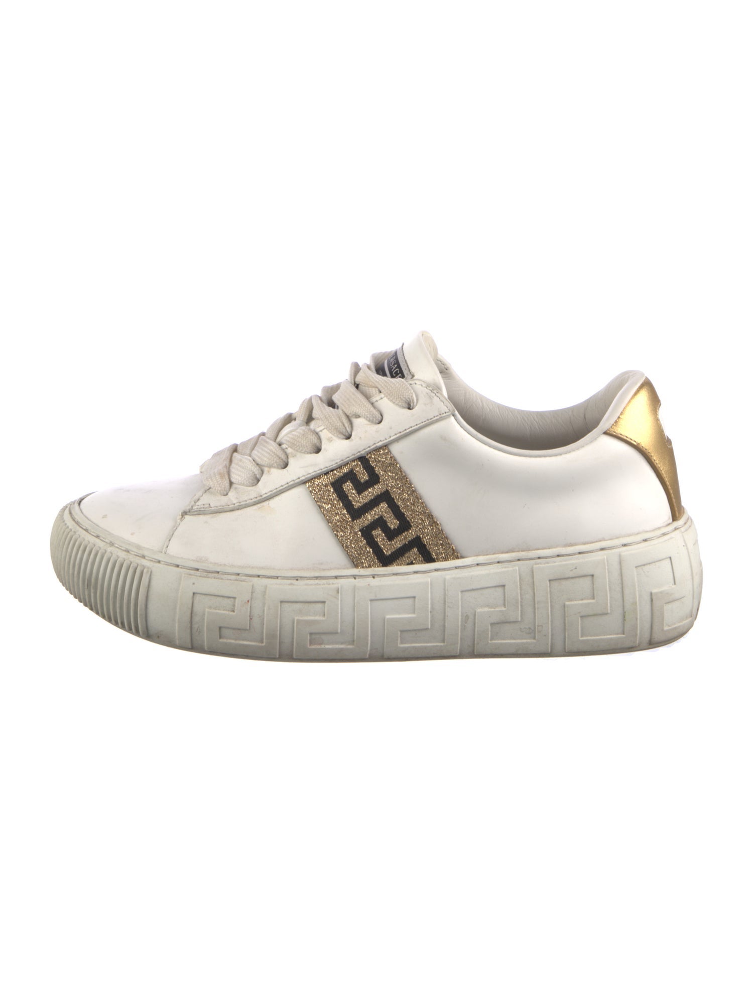 Versace Leather Colorblock Pattern Sneakers