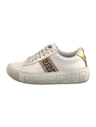 Versace Leather Colorblock Pattern Sneakers