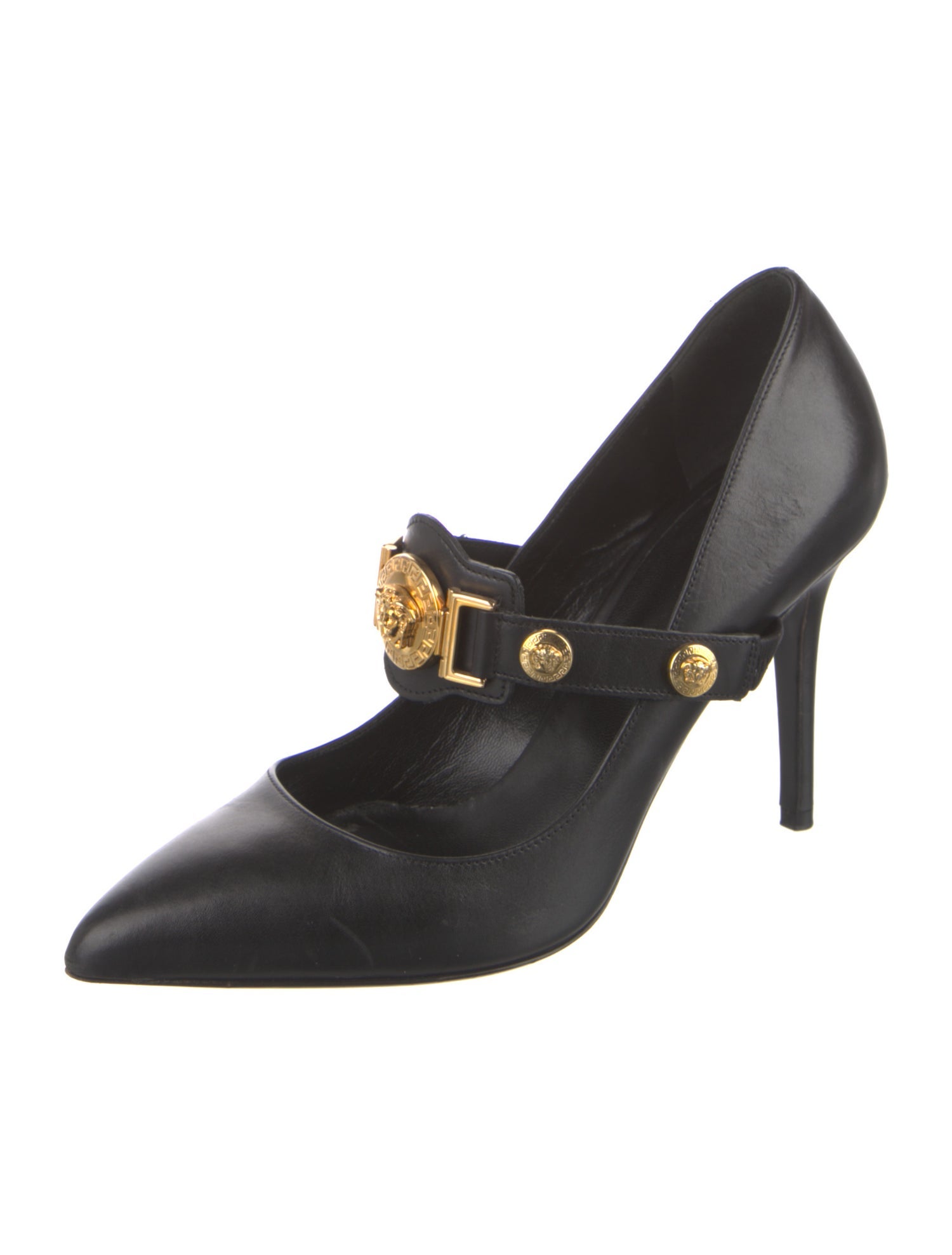 Versace Medusa Insignia Leather Pumps