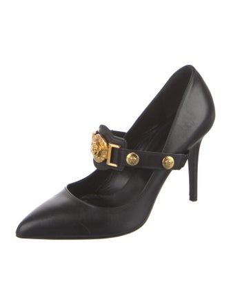 Versace Medusa Insignia Leather Pumps