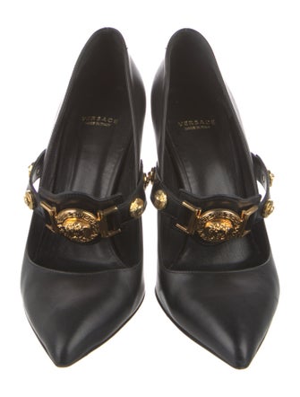 Versace Medusa Insignia Leather Pumps