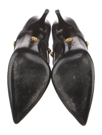 Versace Medusa Insignia Leather Pumps