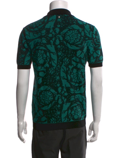 Versace Virgin Wool Crew Neck Polo Shirt