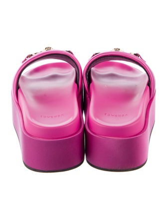 Versace Satin Crystal Embellishments Slides