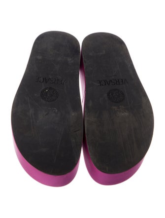 Versace Satin Crystal Embellishments Slides