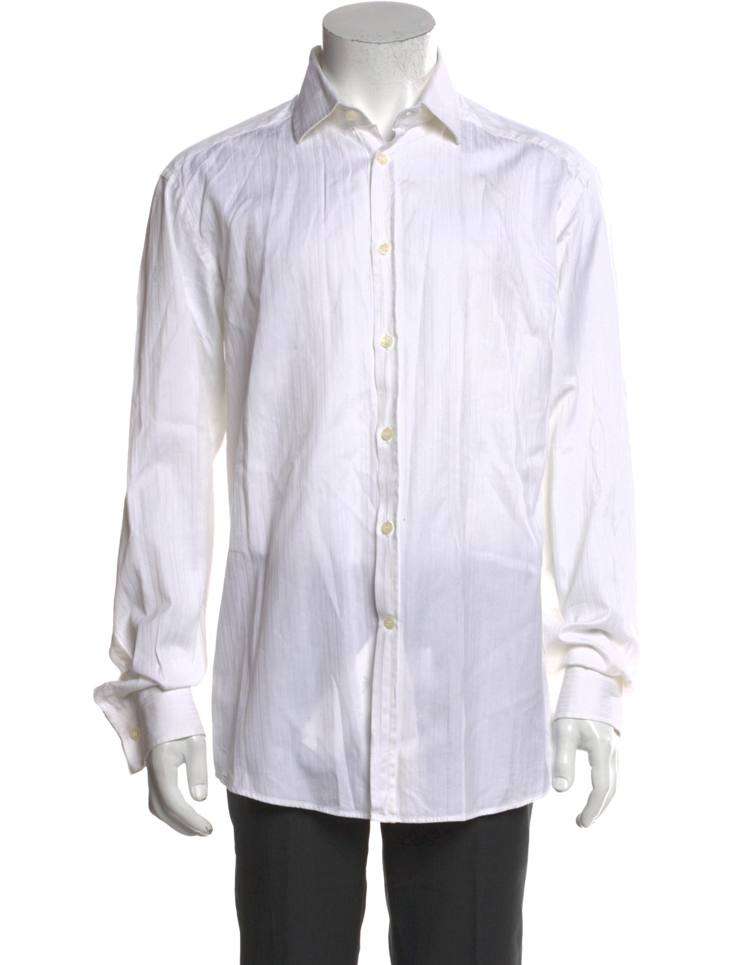 Versace Striped Long Sleeve Dress Shirt