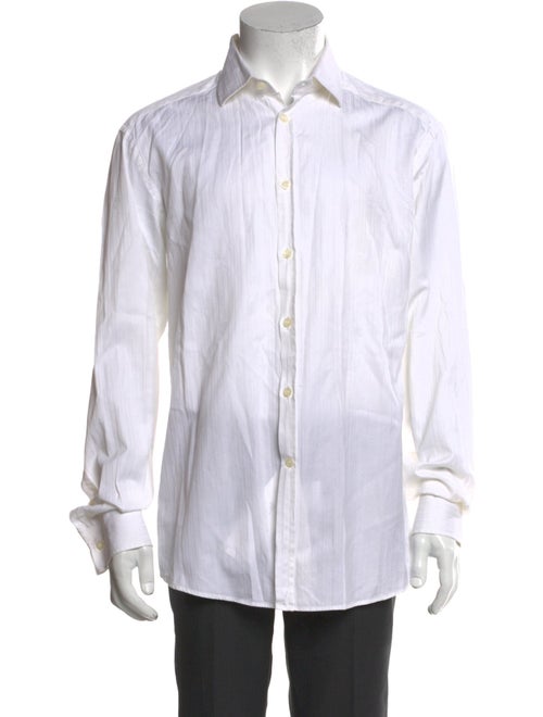 Versace Striped Long Sleeve Dress Shirt