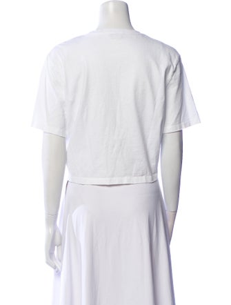 Versace Graphic Print Crew Neck Crop Top