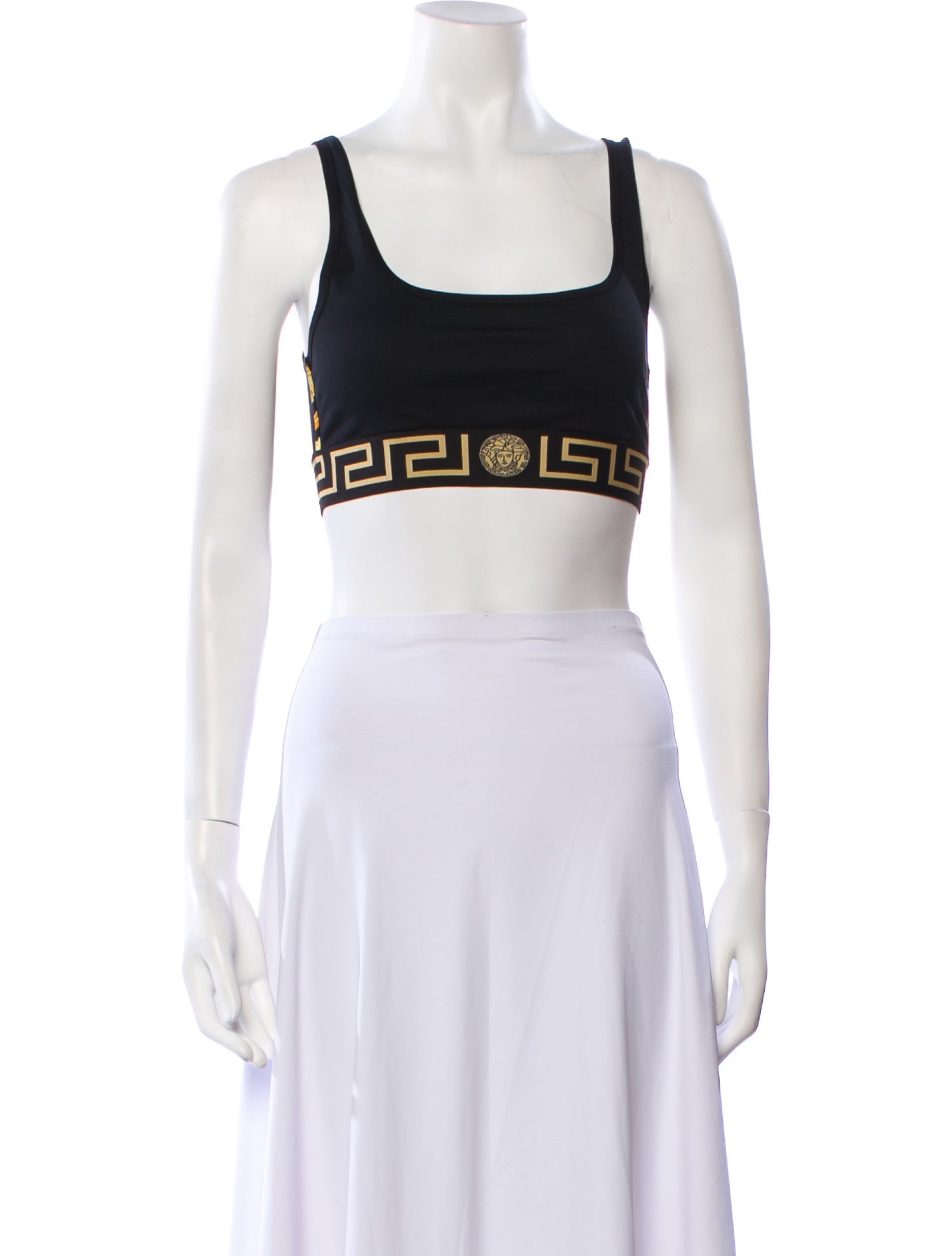 Versace Graphic Print Scoop Neck Crop Top w/ Tags