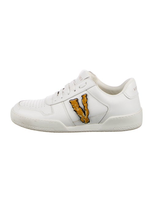 Versace Leather Graphic Print Sneakers