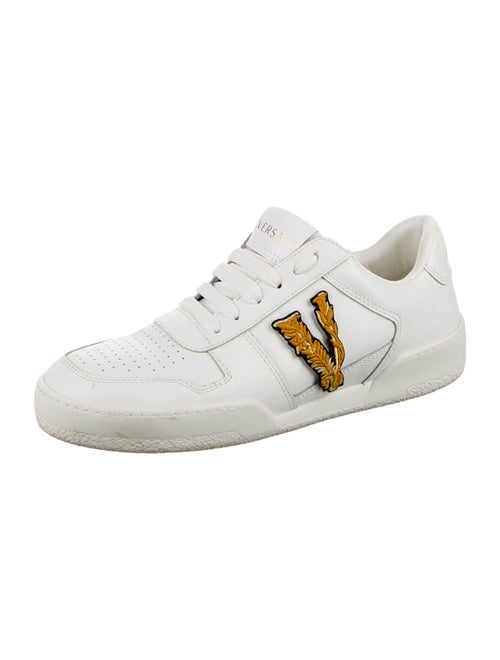 Versace Leather Graphic Print Sneakers