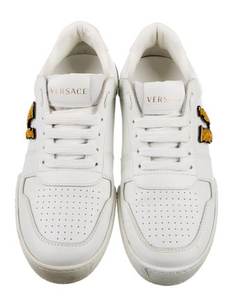 Versace Leather Graphic Print Sneakers