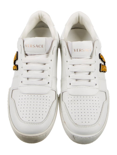 Versace Leather Graphic Print Sneakers