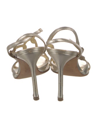 Versace Leather T-Strap Sandals