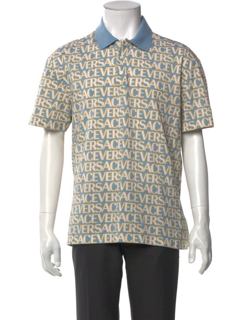 Versace Printed Crew Neck Polo Shirt