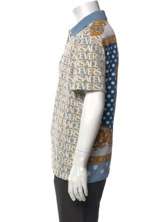 Versace Printed Crew Neck Polo Shirt
