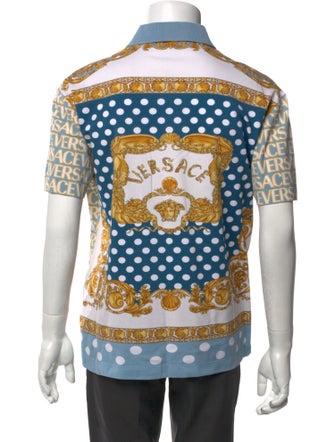Versace Printed Crew Neck Polo Shirt