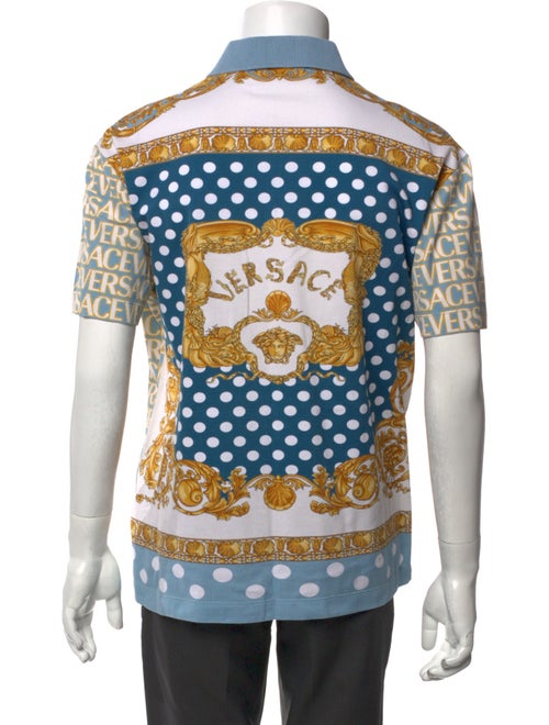Versace Printed Crew Neck Polo Shirt