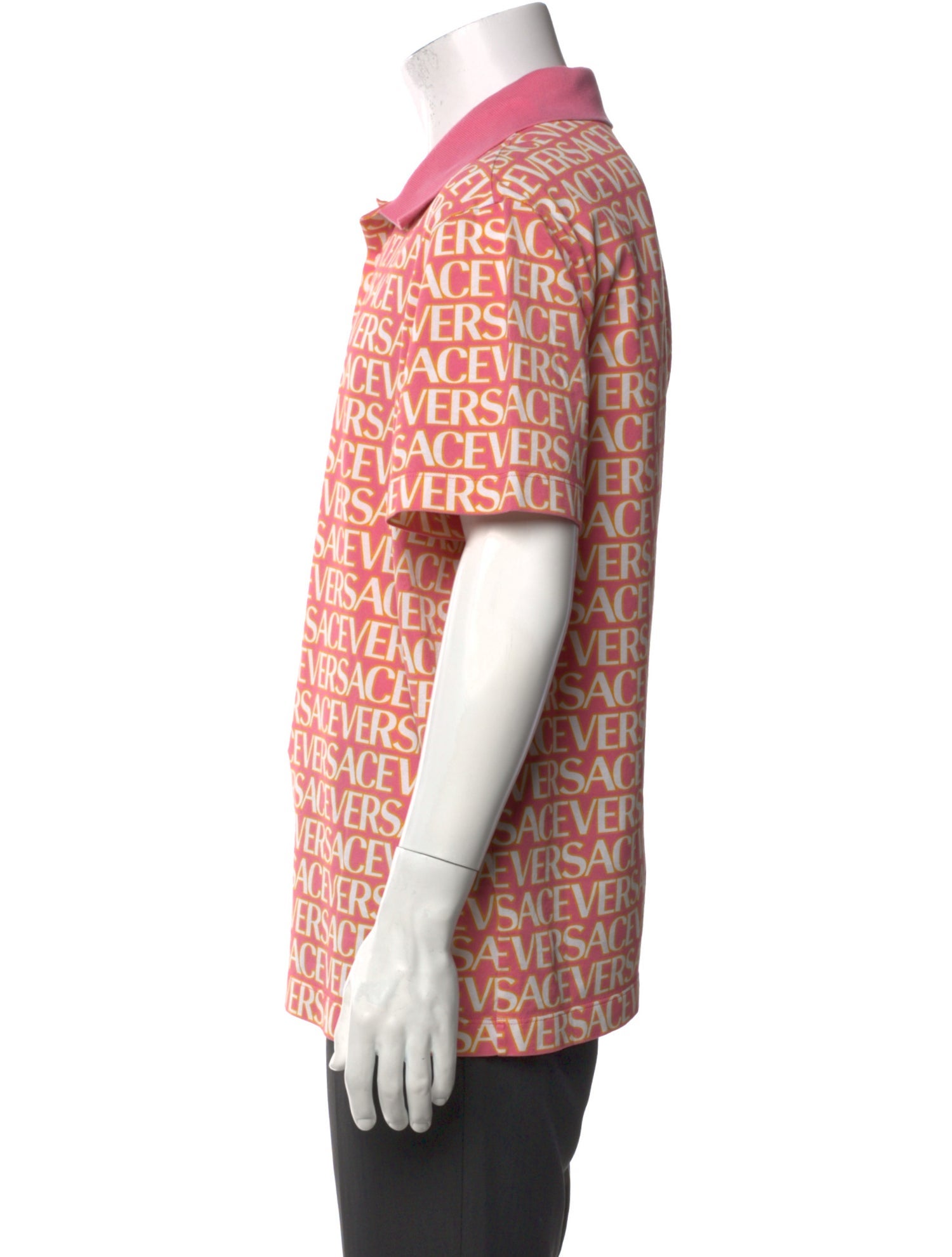 Versace Printed Crew Neck Polo Shirt