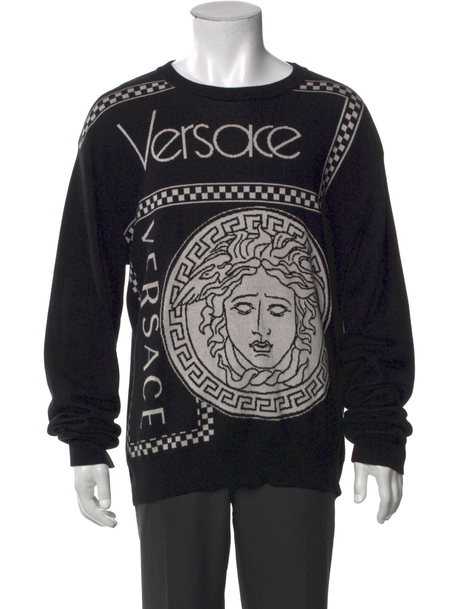 Versace Printed Crew Neck Pullover