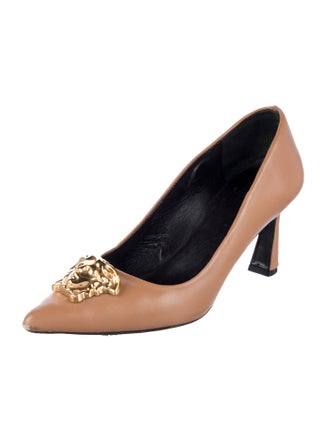 Versace Medusa Insignia Leather Pumps