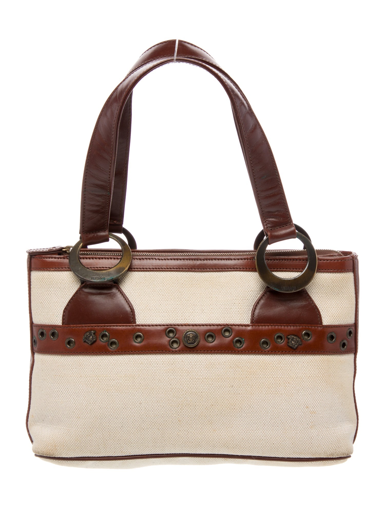 Versace Canvas Top Handle Bag