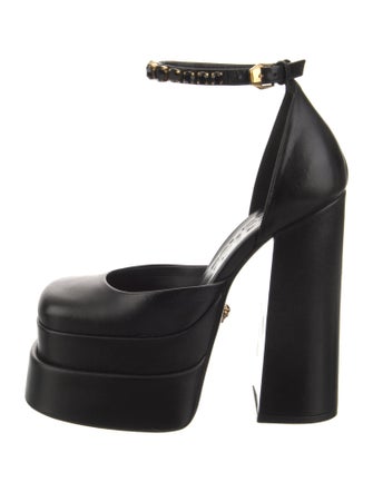 Versace Medusa Insignia Leather D'Orsay Pumps