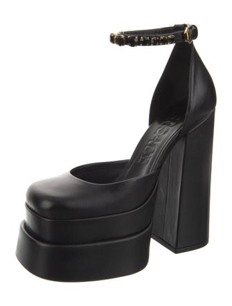 Versace Medusa Insignia Leather D'Orsay Pumps