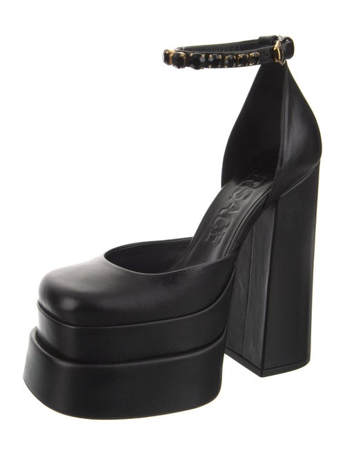 Versace Medusa Insignia Leather D'Orsay Pumps