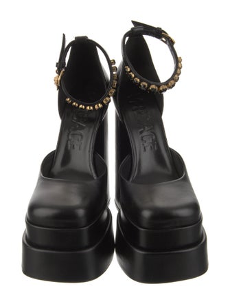 Versace Medusa Insignia Leather D'Orsay Pumps