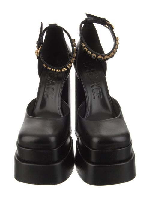 Versace Medusa Insignia Leather D'Orsay Pumps