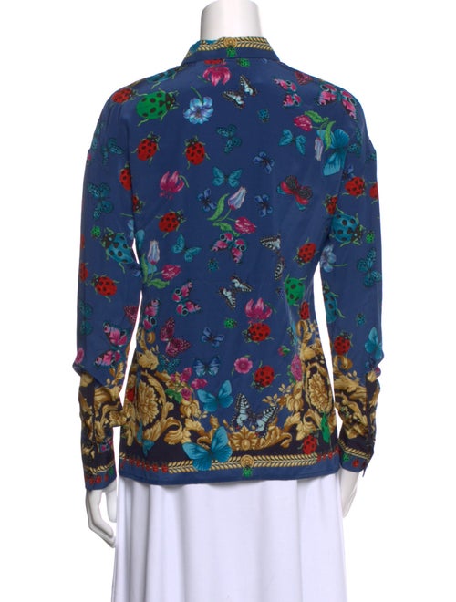 Versace Silk Printed Button-Up Top