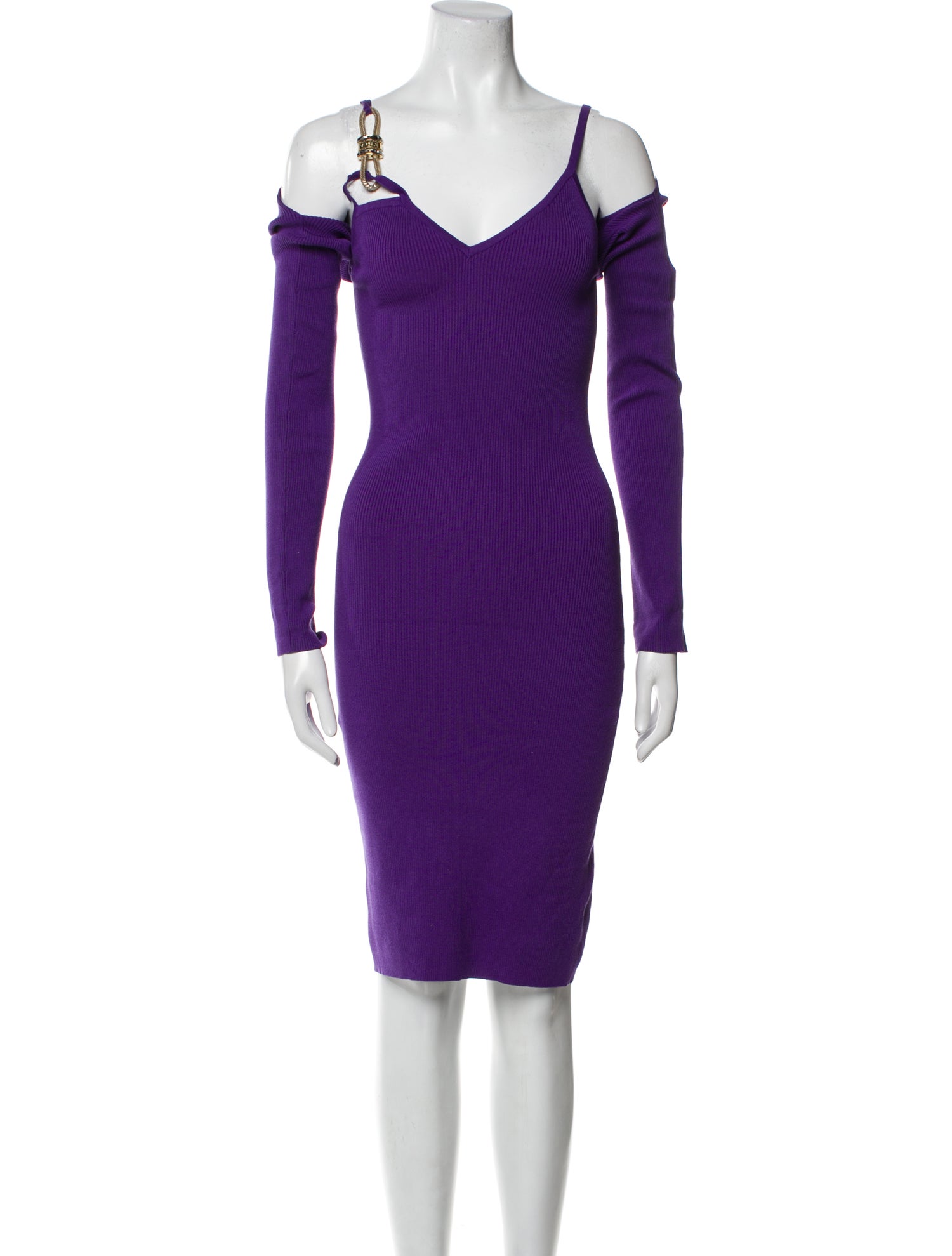 Versace V-Neck Knee-Length Dress