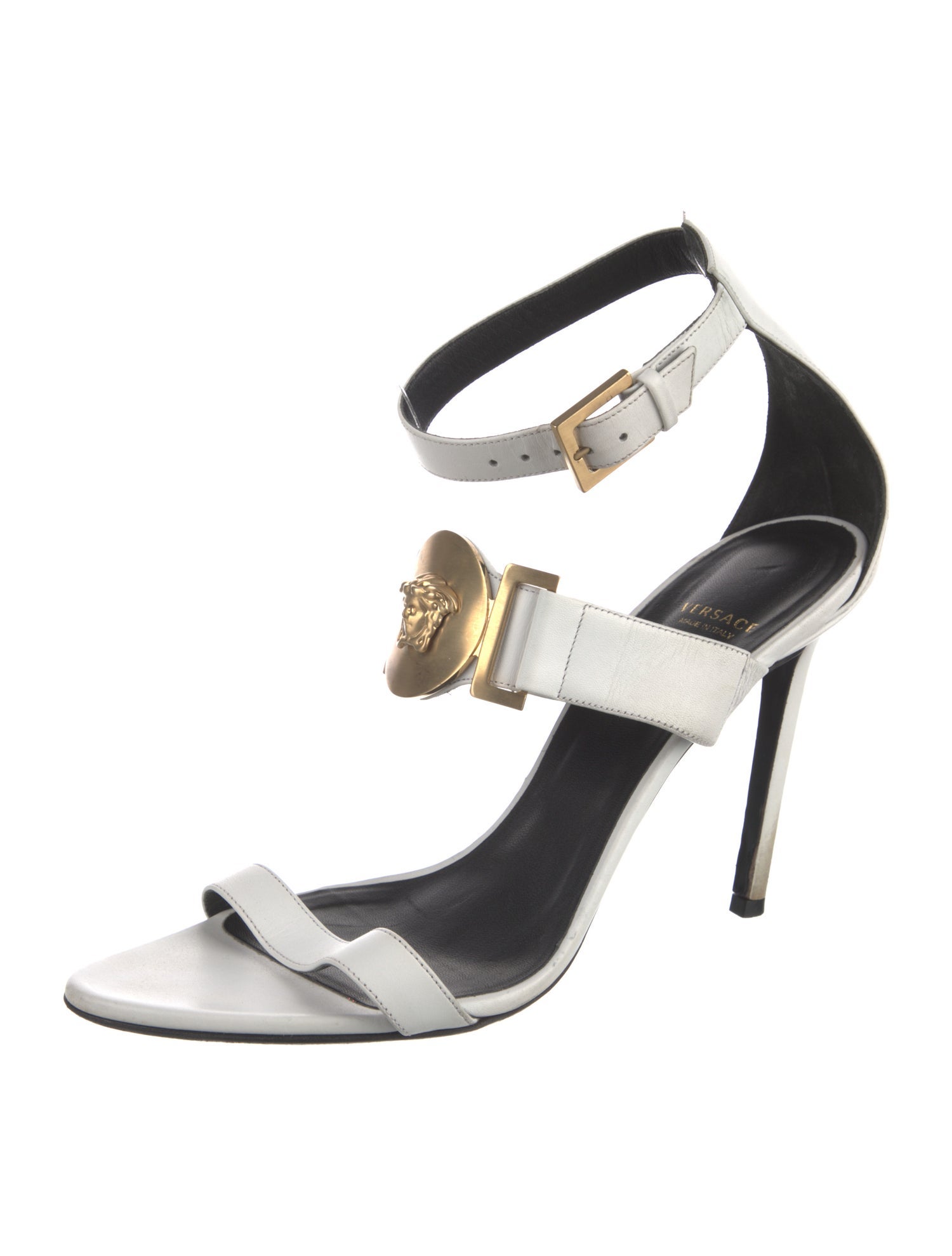 Versace Medusa Insignia Leather Sandals