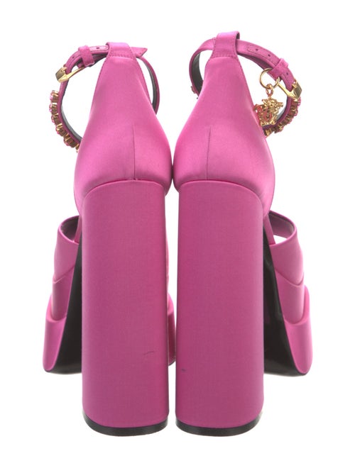 Versace Satin Crystal Embellishments D'Orsay Pumps