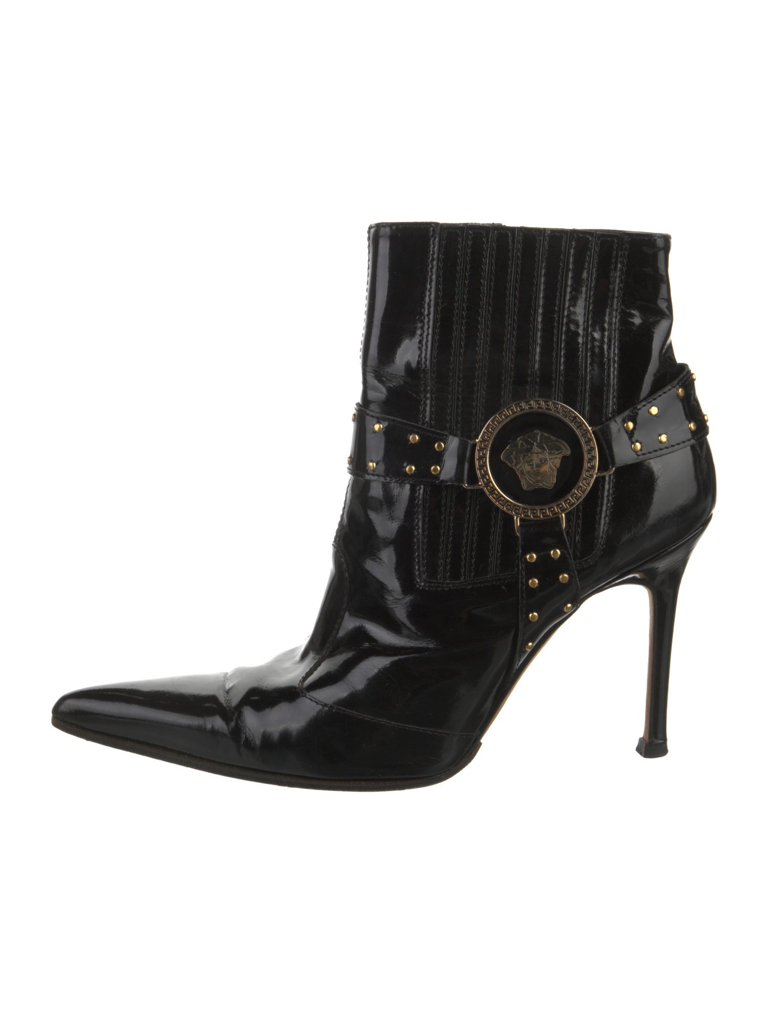 Versace Patent Leather Western Boots