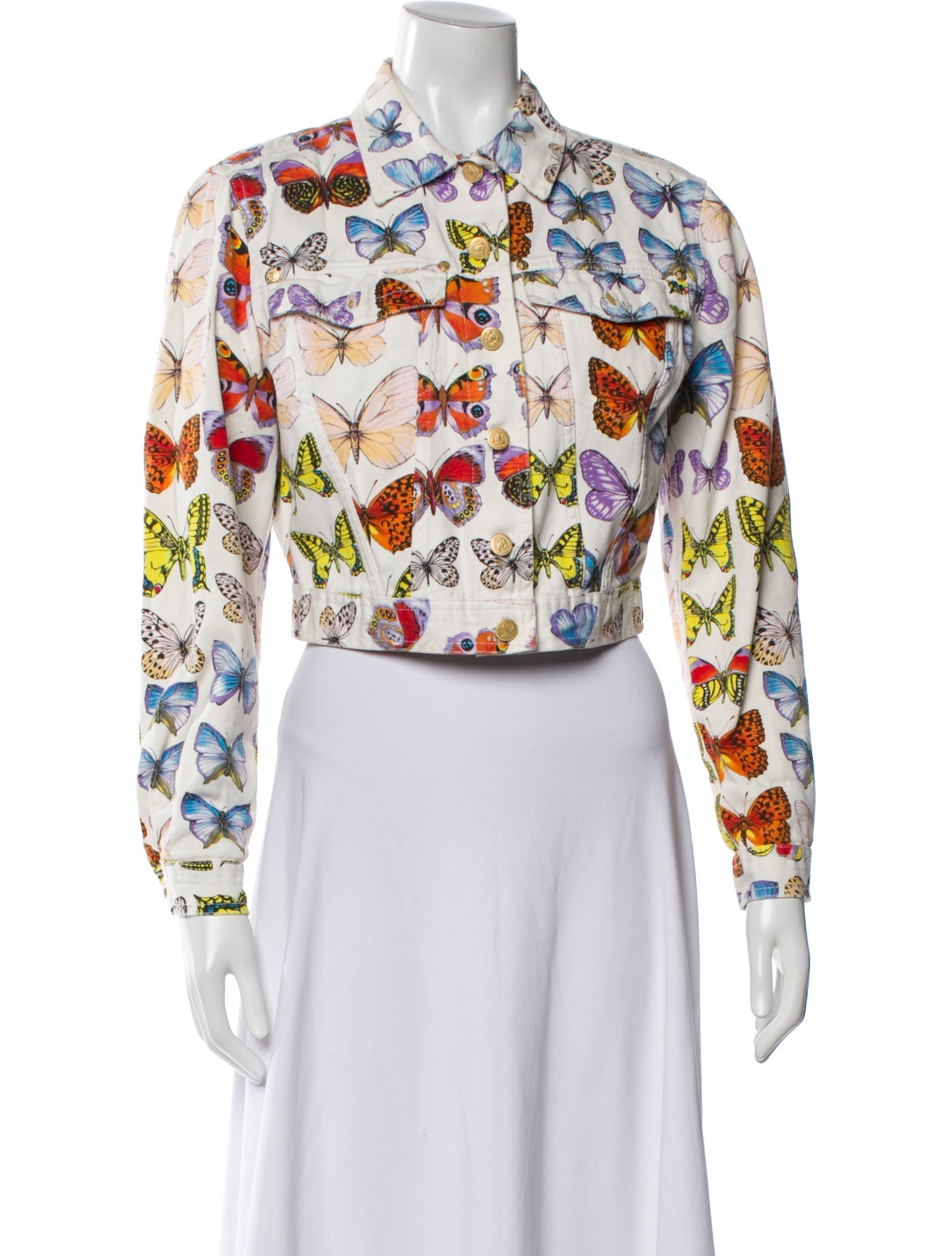 Versace 1995 Reissue Butterfly Printed Denim Jacket