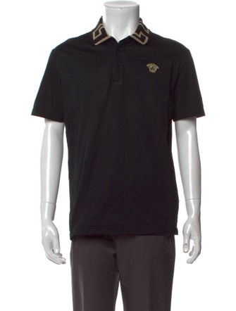 Versace V-Neck Short Sleeve Polo Shirt