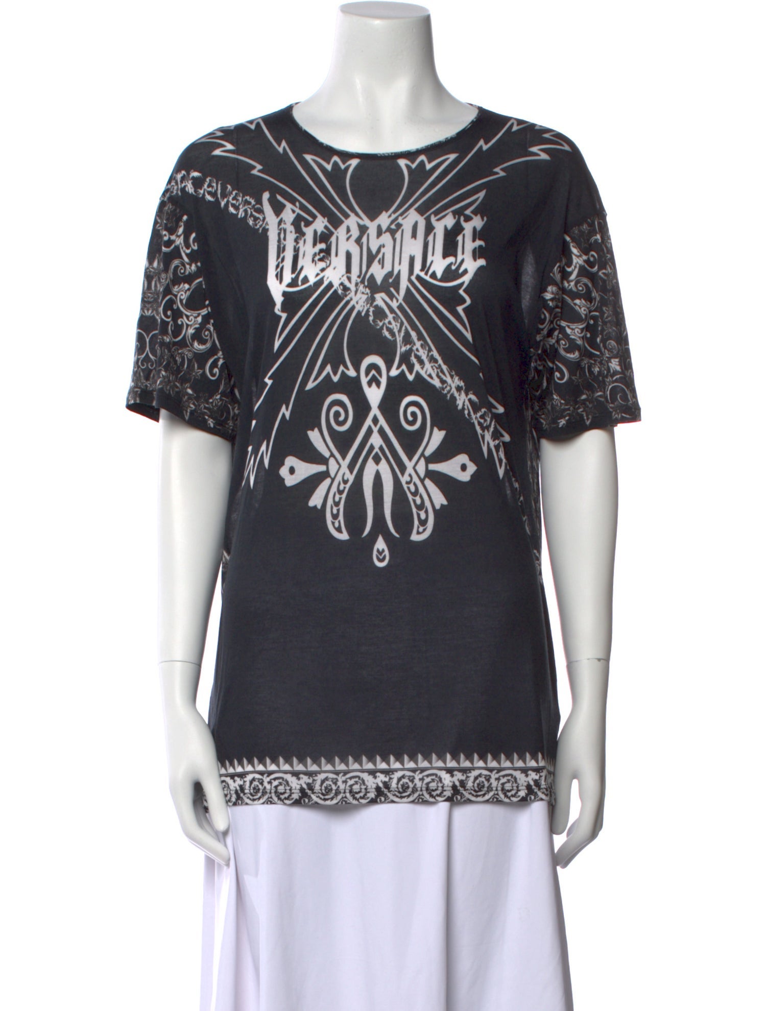 Versace Printed Crew Neck T-Shirt