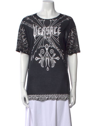Versace Printed Crew Neck T-Shirt