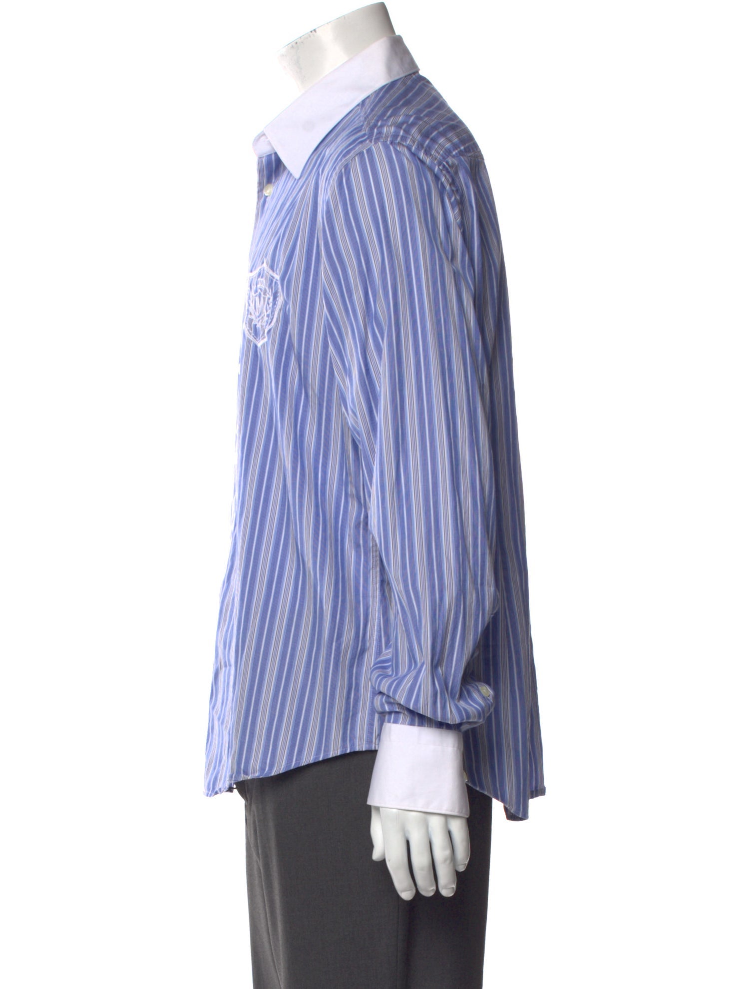 Versace Striped Long Sleeve Dress Shirt