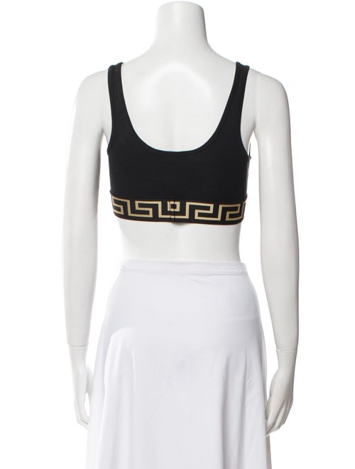 Versace Graphic Print Square Neckline Crop Top