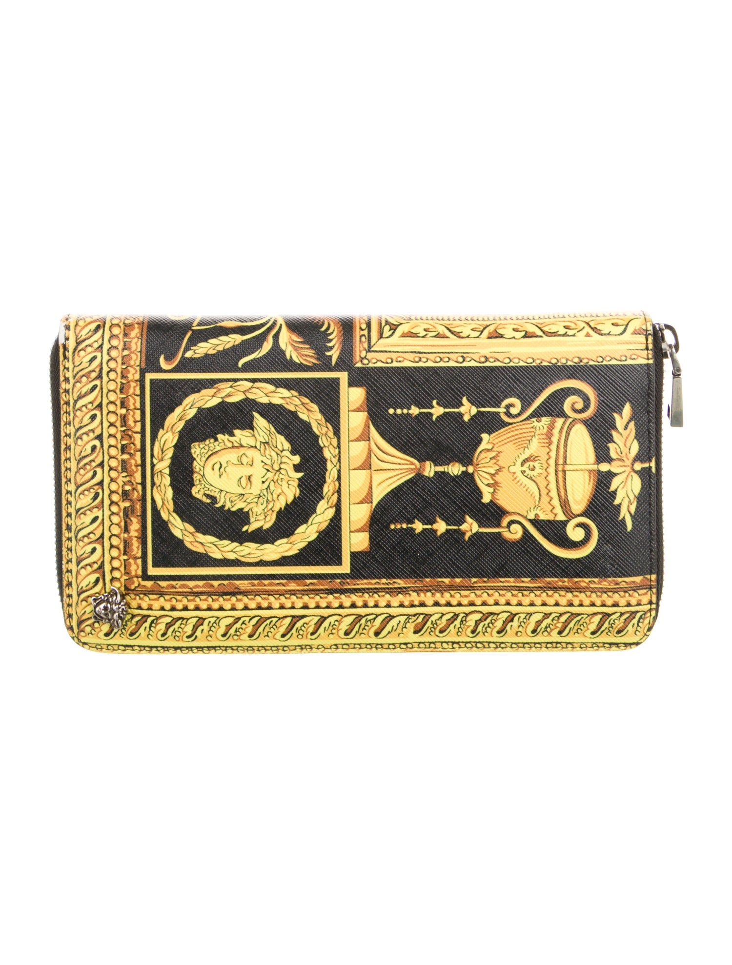 Versace Barocco Print Leather Bifold Wallet