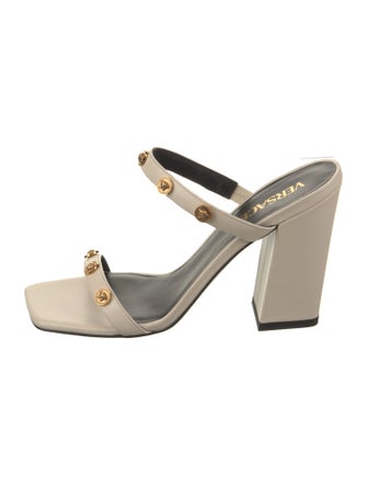 Versace Leather Studded Accents Slides