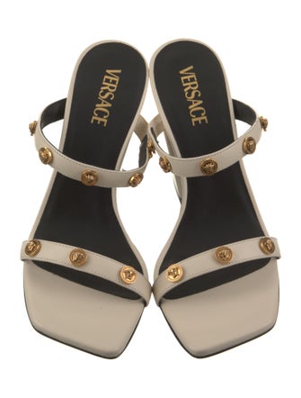Versace Leather Studded Accents Slides