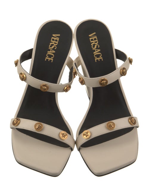 Versace Leather Studded Accents Slides